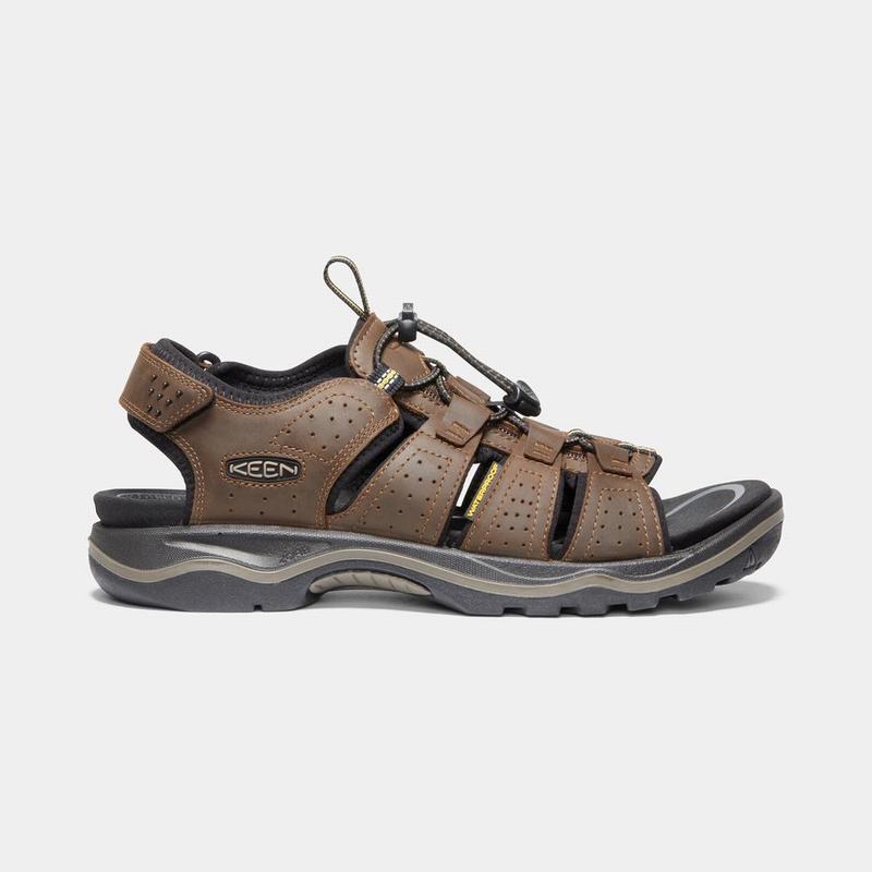 Sandalias Keen Rialto Open Toe Para Hombre Marrom/Negros - Sandalias Keen Mexico (758321-CNR)